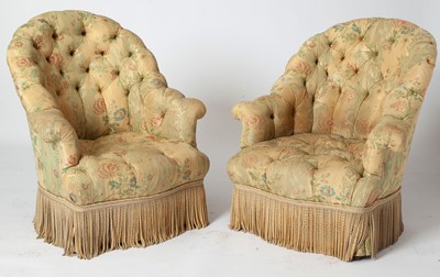 Lot 189 - Pair of Button Tufted Armchairs