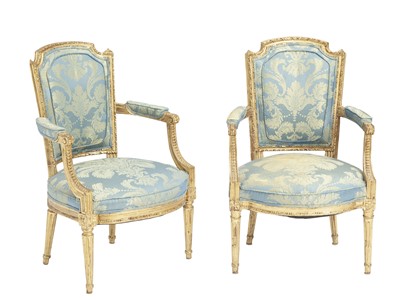 Lot 268 - Pair of Louis XVI Giltwood Fauteuils