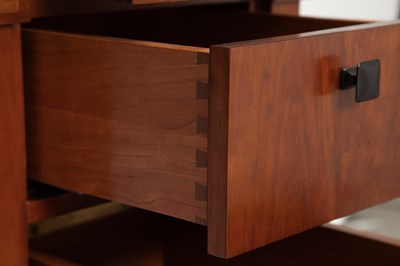 Lot 763 - Frank Lloyd Wright Style Walnut Desk and Cabinet