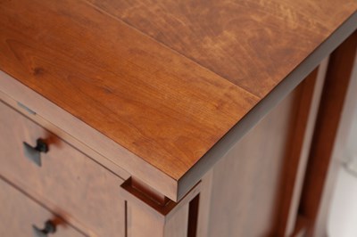 Lot 763 - Frank Lloyd Wright Style Walnut Desk and Cabinet