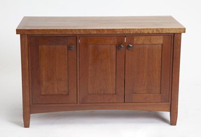 Lot 763 - Frank Lloyd Wright Style Walnut Desk and Cabinet