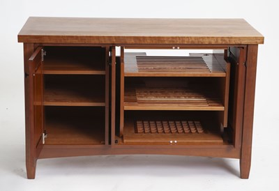 Lot 763 - Frank Lloyd Wright Style Walnut Desk and Cabinet