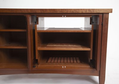 Lot 763 - Frank Lloyd Wright Style Walnut Desk and Cabinet