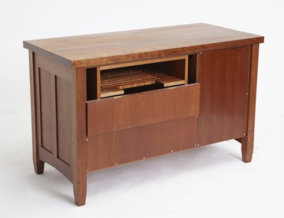 Lot 763 - Frank Lloyd Wright Style Walnut Desk and Cabinet