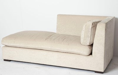 Lot 199 - Chenille Upholstered Chaise Longue