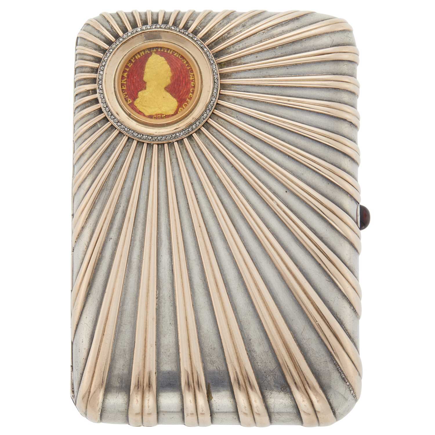 Lot 79 - Fabergé Gold-Mounted Silver  Cigarette Case