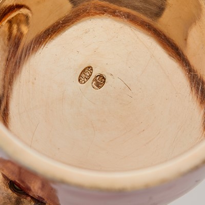 Lot 78 - Russian Silver-Gilt and Guilloché Enamel Miniature Tankard