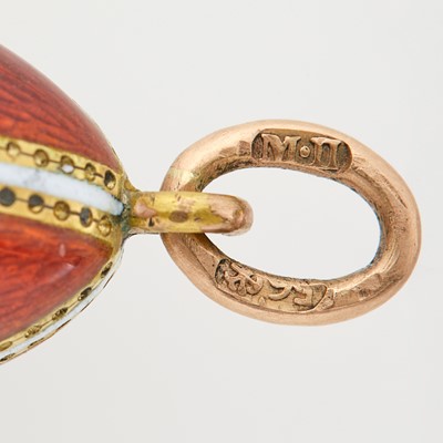 Lot 87 - Fabergé Gold and Enamel Pendant Egg