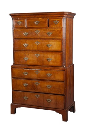 Lot 326 - George II Inlaid Walnut Chest on Chest