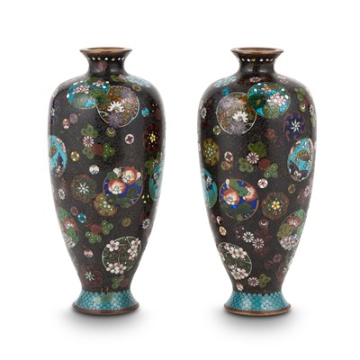 Lot 110 - Pair of Chinese Cloisonné Enamel Vases