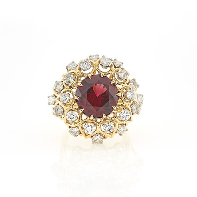 Lot 1080 - Gold, Garnet and Diamond Ring