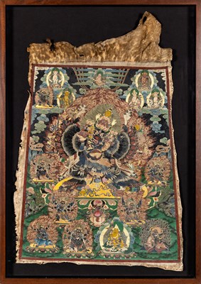 Lot 311 - A Tibetan Thangka of Yamantaka Yab Yun