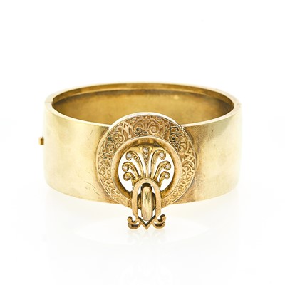 Lot 1132 - Antique Gold and Diamond Bangle