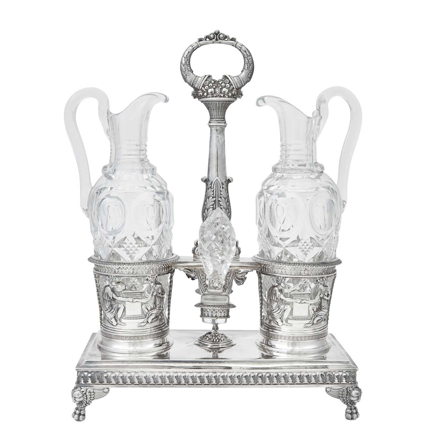 Lot 111 - French Empire Silver Cruet Stand