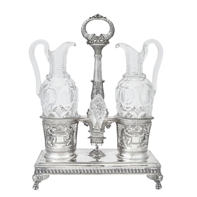 Lot 111 - French Empire Silver Cruet Stand