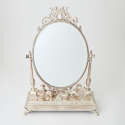 Lot 118 - Louis XVI Style Silver Plated Dressing Mirror