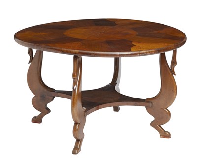 Lot 502 - Italian Neoclassical Walnut and Maple Center Table