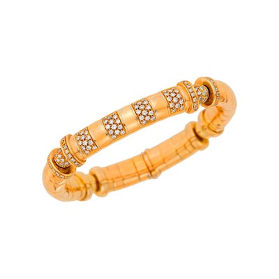 Lot 60 - Rose Gold and Diamond Bracelet