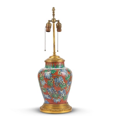 Lot 664 - A Chinese Wucai Porcelain Baluster Vase