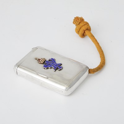 Lot 158 - British Royal Interest: Victorian Sterling Silver and Enamel Presentation Cigarette Case