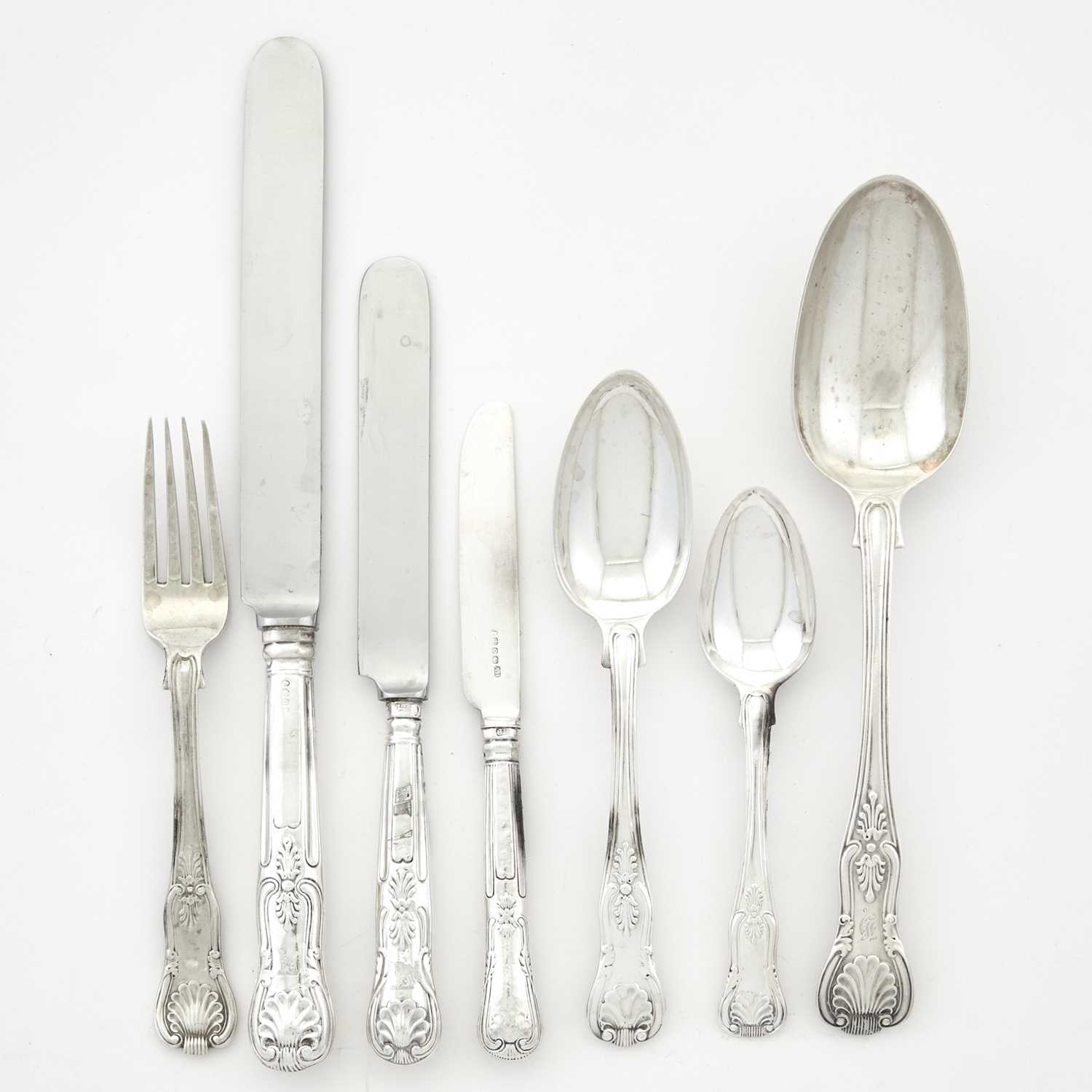 Lot 177 - Assembled Georgian Sterling Silver Flatware Service