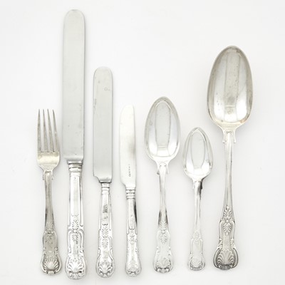 Lot 177 - Assembled Georgian Sterling Silver Flatware Service