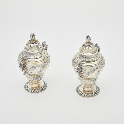 Lot 163 - Canadian Interest: Pair of George II Sterling Silver Gilt Tea Caddies
