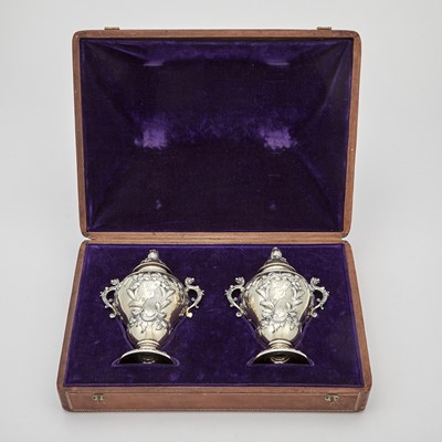 Lot 163 - Canadian Interest: Pair of George II Sterling Silver Gilt Tea Caddies