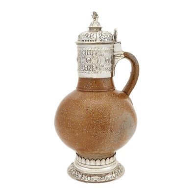 Lot 198 - Continental Silver Mounted Elizabethan Style Tigerware Jug