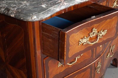Lot 736 - Régence  Gilt-Metal Mounted Tulipwood and Kingwood Commode