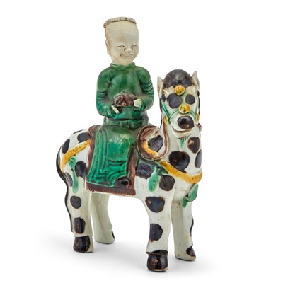 Lot 279 - A Chinese Glazed Biscuit Porcelain Figure