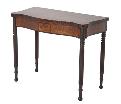 Lot 430 - Federal Tiger Maple and Mahogany Card Table
