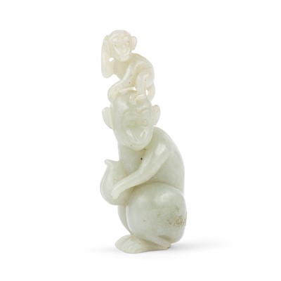 Lot 57 - A Chinese White Jade Monkey Grouping