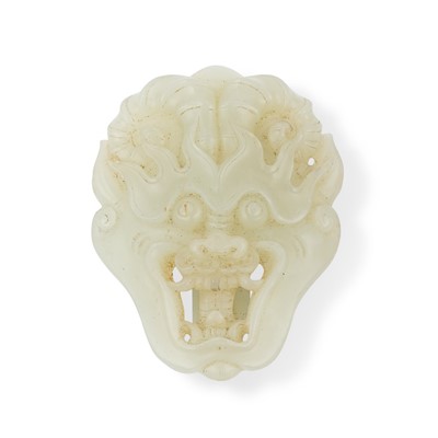 Lot 45 - A Chinese Celadon Jade Plaque