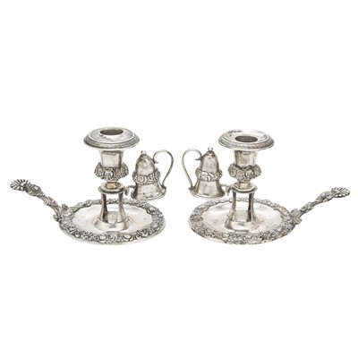 Lot 78 - Pair of Austrian Silver Chambersticks