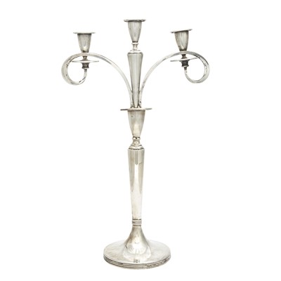 Lot 80 - Austrian Silver Three-Light Candelabrum