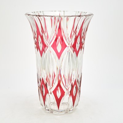 Lot 52 - Val St. Lambert Ruby Overlay Glass  Vase