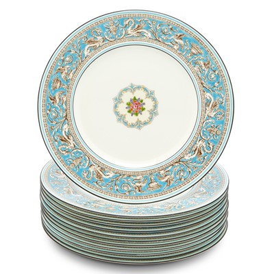 Lot 17 - Set of Twelve Wedgwood "Florentine" Pattern Porcelain Dinner Plates