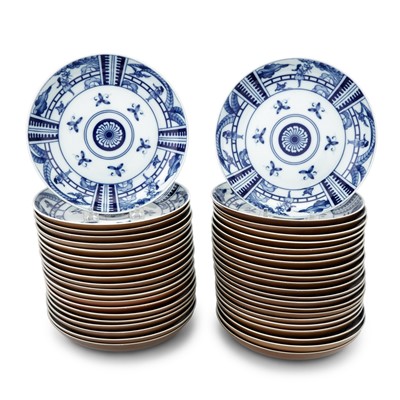 Lot 15 - Set of Forty-Three Vista Alegre for Tiffany & Co. Asian  Style Blue and White Porcelain Bowls