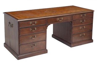 Lot 142 - George III Style Mahogany Pedestal Desk