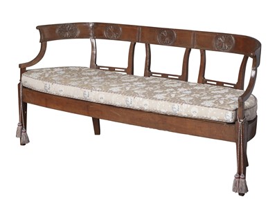 Lot 230 - Italian Walnut Chairback Rush Seat Settee