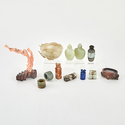 Lot 519 - A Group of Chinese Hardstone Articles