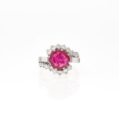 Lot 1185 - White Gold, Ruby and Diamond Ring