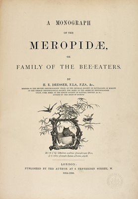 Lot 79 - Dresser's monograph of the Bee-eaters, with fine plates by Keulemans