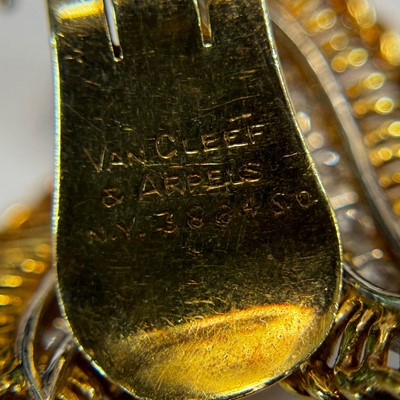 Lot 66 - Van Cleef & Arpels Pair of Gold, Platinum and Diamond Flare Earclips