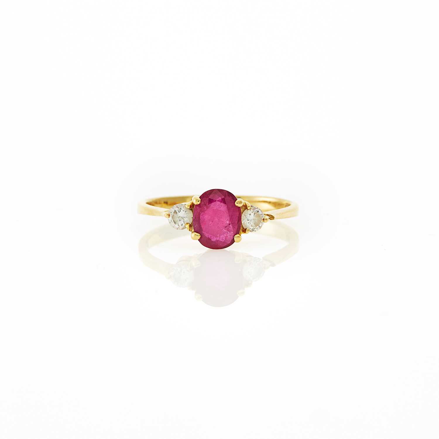 Lot 1077 - Gold, Ruby and Diamond Ring