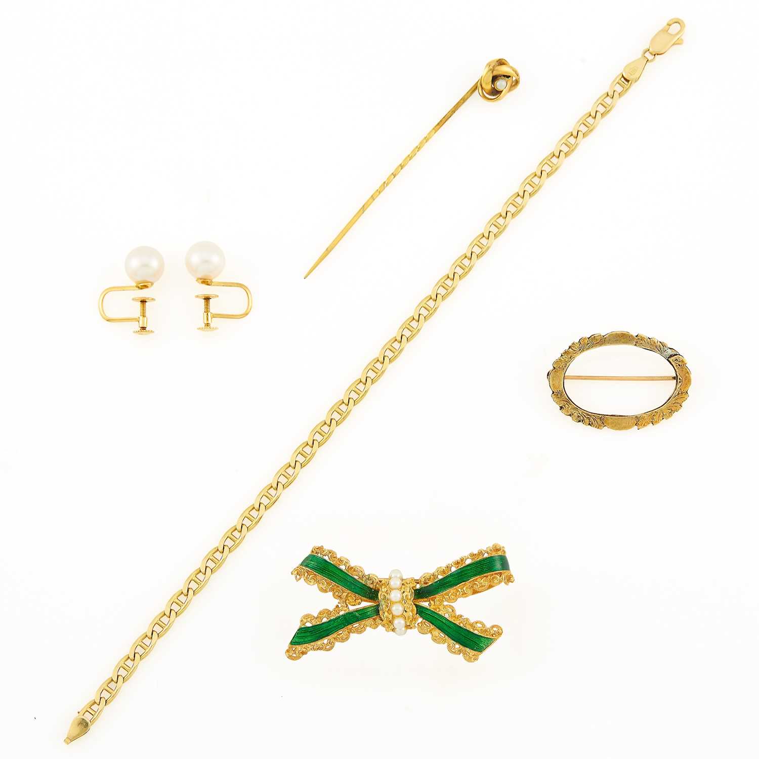 Lot 1138 - Group of Gold and Gilt-Metal Jewelry