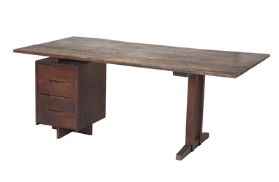 Lot 230 - George Nakashima Walnut Single Pedestal Desk