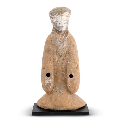 Lot 136 - A Chinese Pottery Court Figure