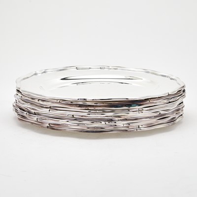 Lot 108 - Set of Twelve Italian Sterling Silver Chargers